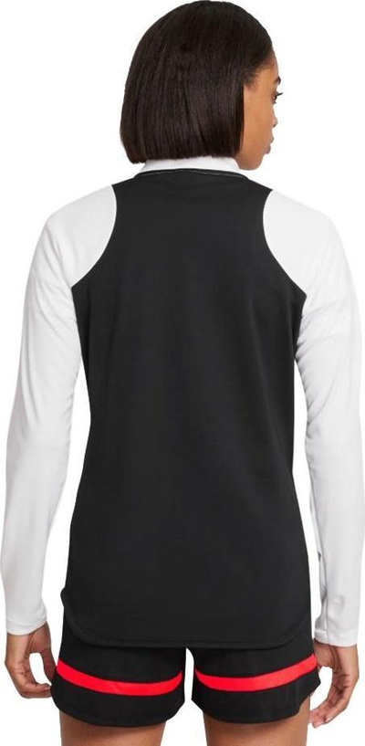 Bluzë sportive Nike Dri Fit Academy 21 W, me zinxhir 1/4, për goca, e bardhë me të zezë