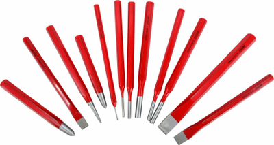 Set daltash dhe shpuese AWTools, 12 copë, çelik CrV