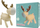 Lampë nate Marys Deer Lamp, LED, me intensitet të rregullueshëm, bezhë