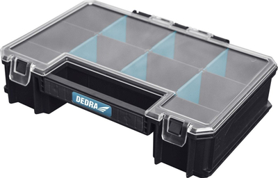 Kuti organizuese Dedra Multi Organizer Toolbox, sistem SAS, plastike, e zezë