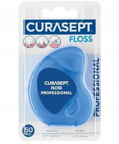 Забен конец Curasept Professional Superfloss, 50 парчиња, за чувствителни заби