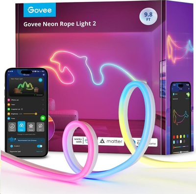 Shirit LED Govee Neon 2 MATTER, 3m, RGBIC, IP67, i bardhë