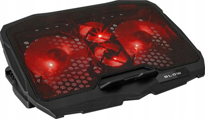 Stendë ftohse për laptop Blow Hurricane, 12-17", 4 ventilatorë, LED i kuç, e zezë