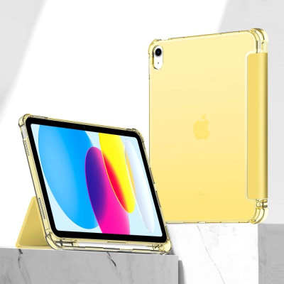 Mbulesë tableti Tech-Protect SC Pen Hybrid për iPad 10.9" 2022, me vend stilolapsi, auto wake sleep, e verdhë transparente