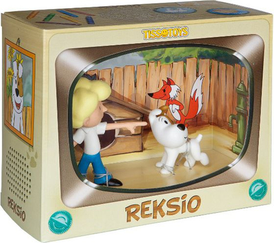 Figurë lodër Tissotoys Reksio and Junge TV Display, për zbukurim, shumëngjyrëshe