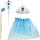 Set kostum princeshë Ice Princess, 4 pjesë, me fund edhe tiarë, blu