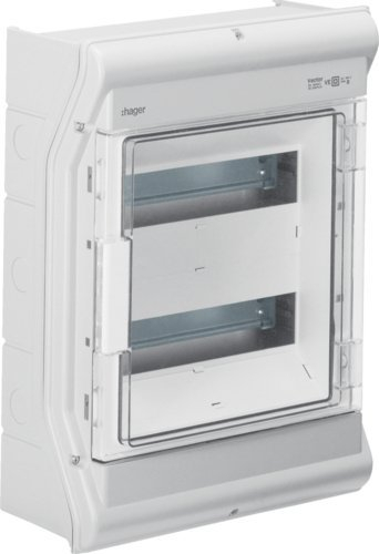 Kuti shpërndarje Hager Vector VE212SN, 24 module, IP65, gri