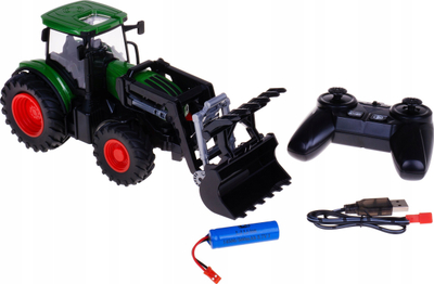 Traktor lodër me telekomandë Kids Globe Bull Dog, 2.4 GHz, 27 cm, jeshil