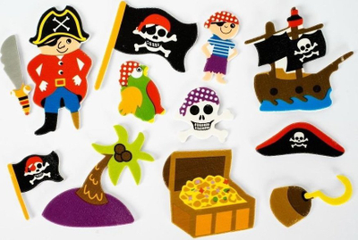 Ngjitëse shkumë Fandy Pirates, 3 cm, set me 20 copë, shumëngjyrëshe