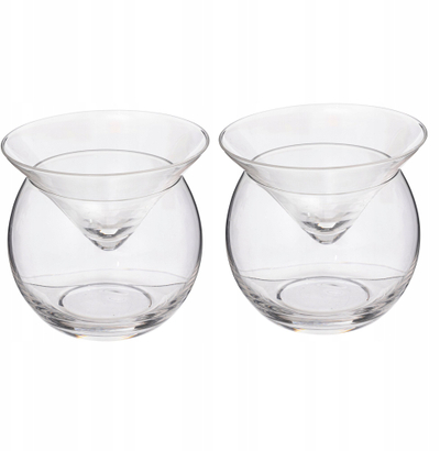 Set gotash koktejli 4P Ball, 4 copë, xham, transparent