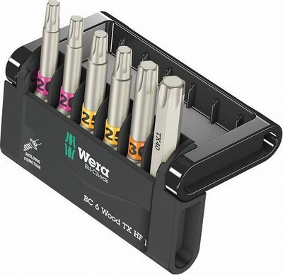 Set bite Wera Bit-Check 6 Wood TX HF 1, 6 copë, Torx
