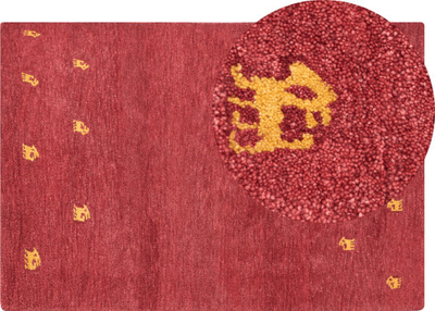 Тепих волна YARALI Wool Gabbeh, 140 x 200 cm, црвен