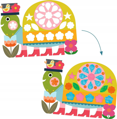 Set vizatimi Djeco Neat But Fun, me shabllone, 3‑6 vjeç, shumëngjyrësh