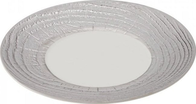Pjatë e rrafshët Revol Arborescence 31 cm, porcelan, gri argjendi