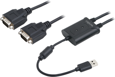 Adapter USB në RS-232 LogiLink AU0031, 2 porta, i zi
