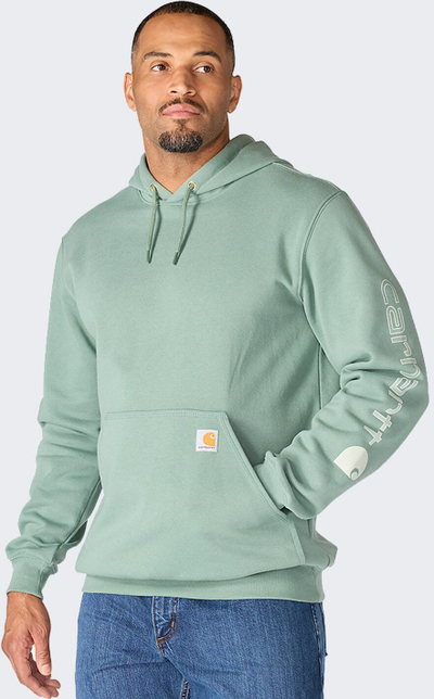 Bluzë me kapuç Carhartt K288 Logo për burra, 2XL, jeshile slate