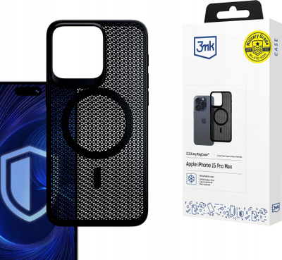 Kapak mbrojtës 3MK COOLing MagCase për iPhone 15 Pro Max, MagSafe, transparent