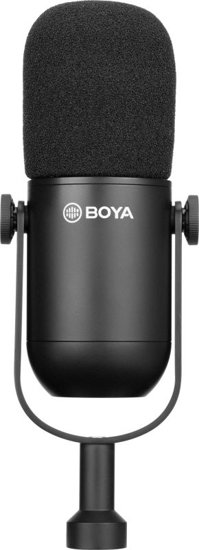 Mikrofon dinamik BOYA BY-DM500, XLR, për studio edhe podcast, i zi