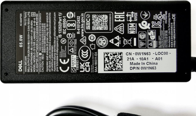 Karikues për laptop Dell AC, 65W, 19.5V, 3.34A, i zi