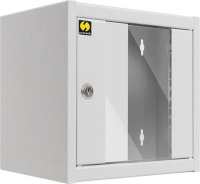 Dollap muri për rrjet Netrack 10", 4.5U 300 mm, me derë xhami, gri
