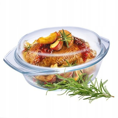 Enë pjekjeje Termisil drejtkëndore me kapak, 5.7L, qelq transparent