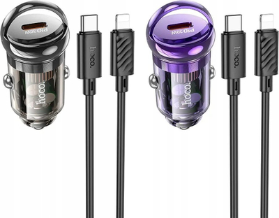 Karikues makine Hoco Z53, 30W PD, USB‑C me kabllo Type‑C në Lightning, vjollcë