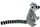Lodër pelushi Dubi Zoo Lemur, 28 cm, gri bardh e zi