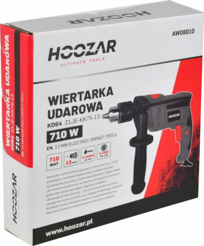 Shpues me goditje Hoozar 710W, mandrinë 13mm, portokalli