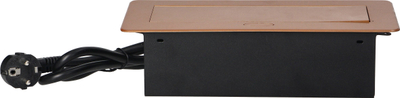 Prizë për mobilje Orno OR-AE-13126, 2xSchuko 230V, 2xUSB, ngjyrë gold