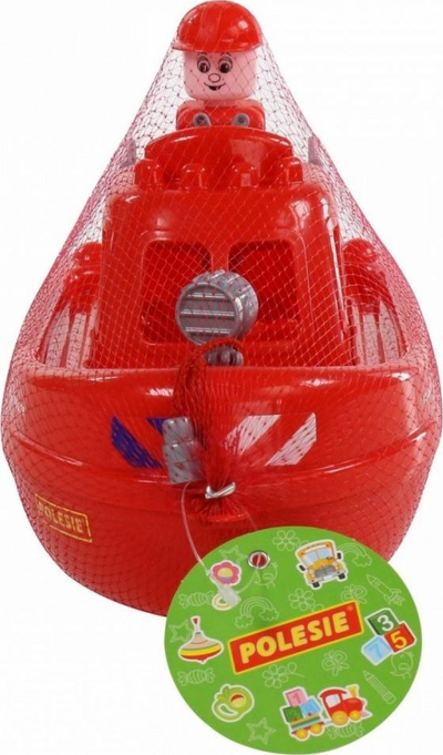 Anije lodër Polesie Fire Boat Patrol, plastike 31cm, për ujë, e kuqe