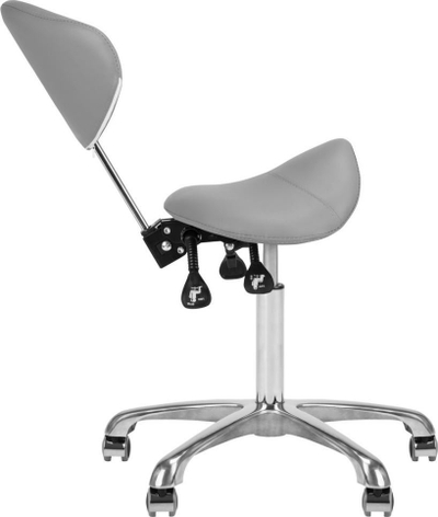 Karrige parukerie Giovanni Cosmetic Stool, ergonomike, me rrota, gri