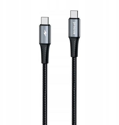 Kabllo Proove USB C në USB C, karikim i shpejtë, gërshetume, e zezë
