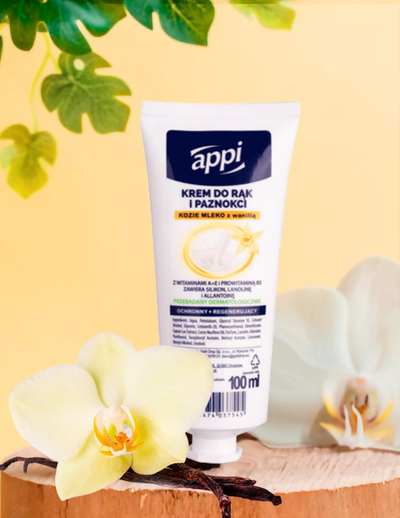 Krem për duar dhe thonj Appi Appi, me qumësht dhije dhe aromë vaniljeje
