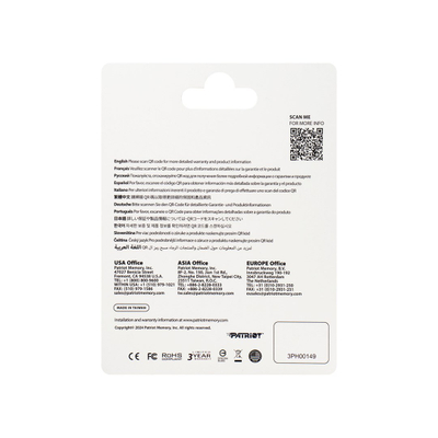 Мемориска картичка Patriot EP Series, 128GB, Micro SDXC V30 A2, црна црвена