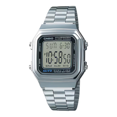 Orë dore Casio A178WA-1A, e argjendtë