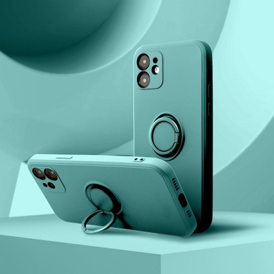 Mbrojtëse telefoni Forcell Silicone Ring për Samsung Galaxy A53 5G, silikon, me unazë stand, jeshile