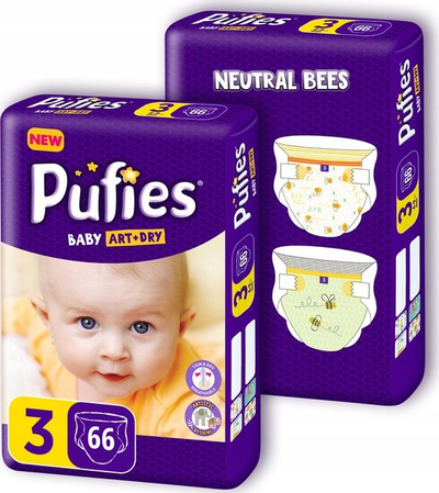 Pelena Pufies Baby Art & Dry, nr 3, 132 copë