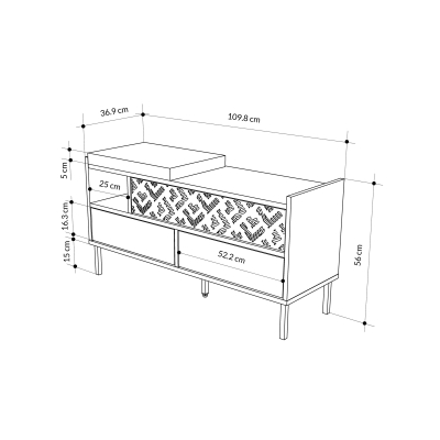 Stol për koridor Decortie Heaton, 110x37x56cm, kafe e hapur