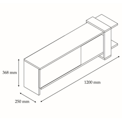 Set mobilie për TV melamine 120×25×36.8 cm (HM9436.01), gri