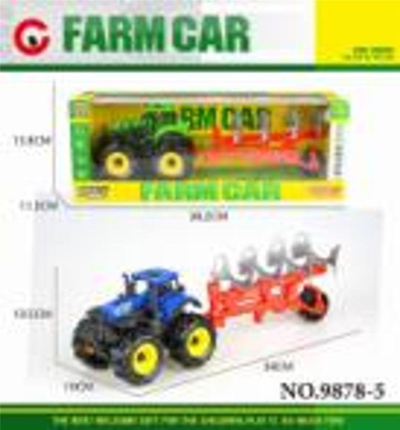 Lodër traktor druri PRO Tractor 9878-5, me rimorkio, ngjyra nga të gjitha