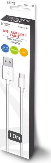 Kabllo Savio USB-A, 1m, e bardhë