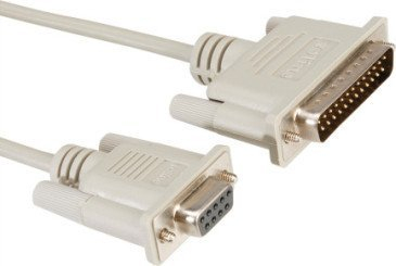 Kabllo seriale Roline, 1.8m, DB25 mashkull me DB9 femër, gri