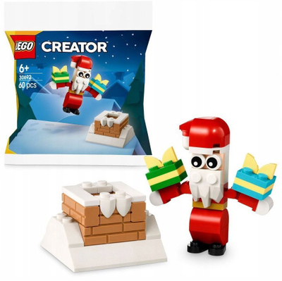 Set LEGO Christmas Chimney Fun with Santa 30692, set festiv, me Santa Claus dhe oxhak