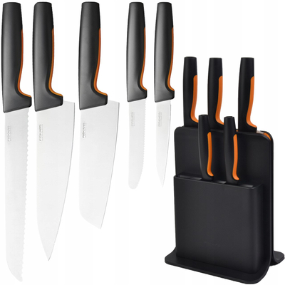 Set thika Fiskars 1057554, 5 copë, zezë/portokalli