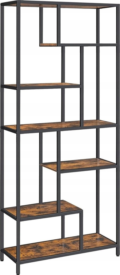 Raft librash modern, 6 rafte, për dhomë dite, dru, kafe
