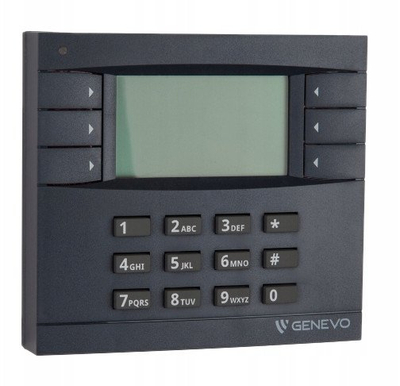 Tastierë alarmi Genevo PRiMA LCD gri me ekran blu, me ndriçim