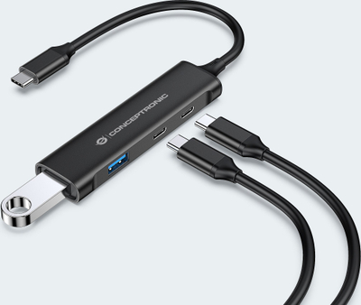 HUB USB Conceptronic HUBBIES12B, 4 porta, USB 3.0, Type C, i zi