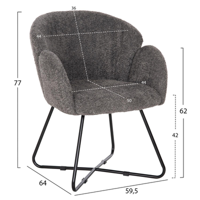 Kolltuk Harnis bouclé (HM9603.01), gri/ zezë