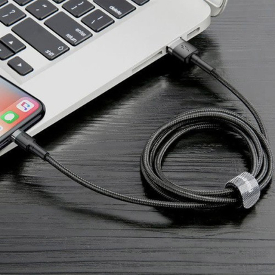 Kabllo USB Baseus Cafule USB A në Lightning, 3m, 2A, zi gri