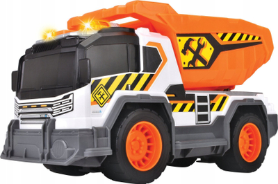 Kamion ndërtimi Dickie Toys City Heroes, 30 cm, me dritë edhe me zë, i verdhë
